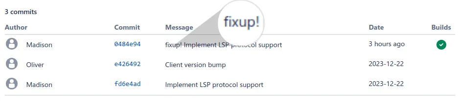 Auto squash commits