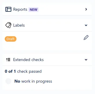 Bitbucket pull request marked as draft using label and failing merge check