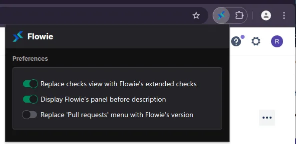 Extension pop up picture